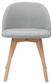 Sedie scandinave in tessuto grigio chiaro e legno massello di faggio (set di 2) CELESTE