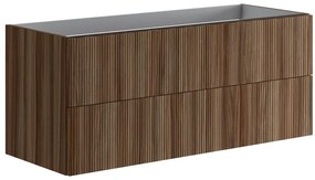 Mobile da bagno sospeso sotto lavabo L 119.5 x H 50 x P 45.5 cm marrone, 2 cassetti Opera