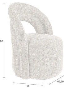 Poltrona color crema girevole con rivestimento in bouclé Seina – Dutchbone