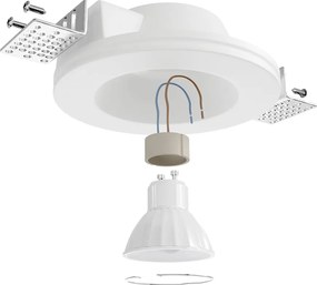 Portafaretto Rotondo Ø130x45mm GU10 in Gesso Pitturabile