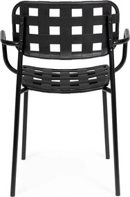 Sedie da esterno in set nere in metallo 4 pz Clover – Bizzotto