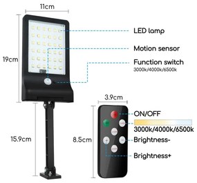 Aigostar - Lampada solare a LED dimmerabile con sensore LED/2,3W/5,5V IP65 + TC