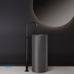 Lavabo Freestanding "Venus" Da 85 cm C/Scarico a Parete Finitura Gun Metal