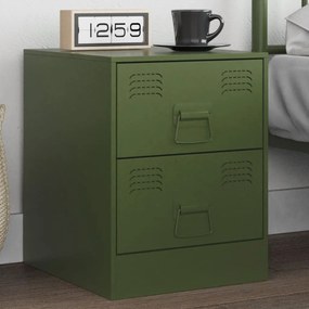 Comodino Verde34,5x39x44 Cm İn Acciaio /