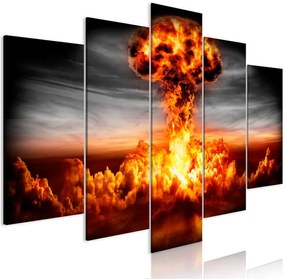 Quadro  Explosion (5 Parts) Wide  Colore Rosso, Dimensioni e Misure 100x50