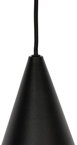 Lampada a sospensione moderna nera con vetro opalino a 3 luci - Drop
