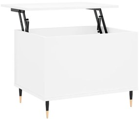 Tavolino da Salotto Bianco 60x44,5x45 cm in Legno Multistrato