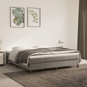 Materasso A Molle Grigio Chiaro 180x200x20 Cm İn Velluto /