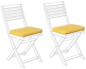 Set di 2 cuscini per sedie giardino FIJI giallo/bianco Beliani