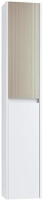 Colonna per mobile bagno Niwa 2 ante P 27 x L 30 x H 160 cm laccato opaco bianco con vetro sabbia