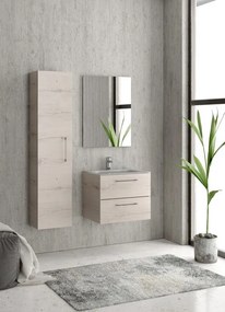 Composizione lavabo bagno con mobile 60 cm, colonna e specchio EL-60B - KAMALU