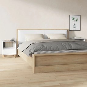 Comodini 2 pz in bianco 40x35x50 cm