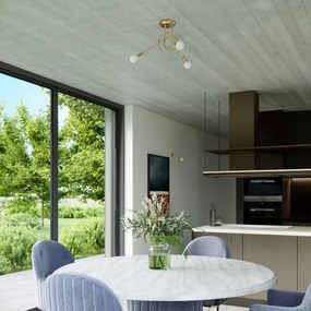 Sollux SL.1437 - Lampadario a plafone LOOP 3xE27/15W/230V oro