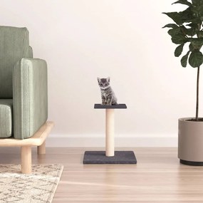 Palo Tiragraffi Per Gatti Con Piattaforma Grigio Scuro 38 Cm /