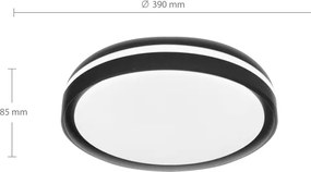 Brilagi - Lampada LED dimmerabile NAOMI LED/48W/230V 3000-6500K Ø 39 cm nero + telecomando