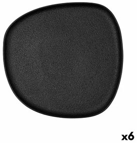 Piatto da pranzo Bidasoa Fosil Nero Ceramica Quadrato 26,3 x 25,5 x 2,4 cm (6 Unità)