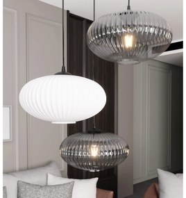 Lampadario 3 Luci Iris Base Tonda In Acciaio Nero Paralume Plissè Multicolor