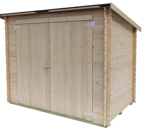 Box per biciclette in legno addossato 218 x 130 cm in abete grezzo 218 x 167 x 130 cm