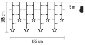 Tenda luminosa natalizia a LED 115xLED/1,35W 6,85x1,05 m bianco caldo