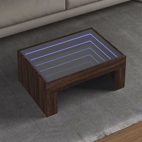 Tavolino Da Salotto Con Led Infinity Rovere Marrone 70x50x30 Cm /