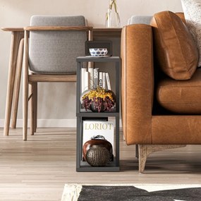 Tavolino da Soggiorno Laterale 57x60x22 cm in MDF Lazena Antracite...