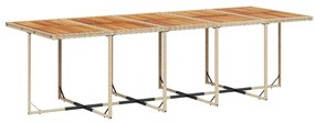 Set da pranzo da giardino 11 pz con cuscini beige in polyrattan