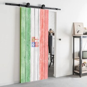 Porta scorrevole Italia in acciaio multicolore, L 92.5 x H 211.5 cm, con binario Indus Reversibile