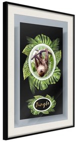 Poster  Greetings from the Jungle  Cornice Quadri Cornice nera con pass-partout, Larghezza x Altezza Home decor 20x30