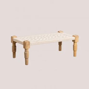 Tavolino in Macramè e legno Kiron ↔︎ 100 cm - Sklum