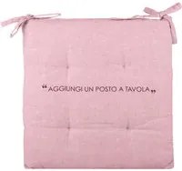 Cuscino sedia 40x40 cm malva con scritta