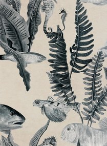 Coordonne Tapete Bank of Fish - Grey