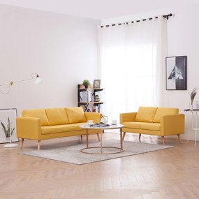 Set Divani 2 Pz İn Tessuto Giallo /