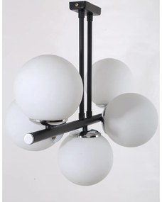Lampada da soffitto bianca e nera con paralume in vetro ø 15 cm Sail - Squid Lighting