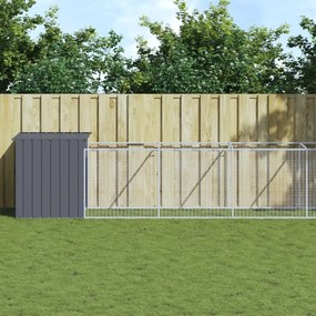 Casetta Cani Con Corsa Antracite 110x813x110 Cm Acciaio Zincato /