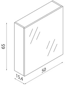 Armadietto da bagno con specchio KENWOOD 65x50 cm bianco