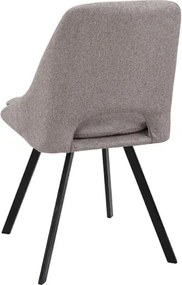 Sedia da cucina LINDA in tessuto tortora moderno con cuscino sfoderabile