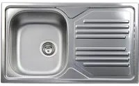 Lavello da cucina in acciaio inox con 1 vasca e sgocciolatoio a destra 86x50 cm