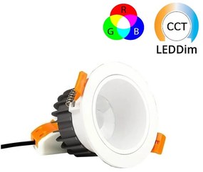 Faro da Incasso 6W RGB+CCT Dimmerabile Antiabbagliamento Sinc. Aut. - Foro Ø80mm - 85mm Colore RGB+CCT