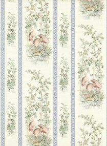 Zoffany Carta da parati Storks & Thrushes - Tuscan Pink / Cobalt