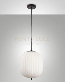 Domizia lampadario a sospensione nero d.32cm in metallo e vetro 1 l...
