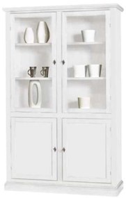 DANIELLE - mobile con vetrina in legno massello cm 120 x 41 x 187 h