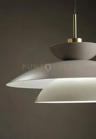 Kloe' lampadario a sospensione 3 basi e rosone tortora montatura o...