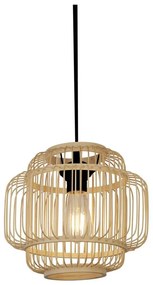 Searchlight 61089CW - Lampadario a sospensione con filo MADELINE 1xE27/7W/230V diametro 29 cm bambù