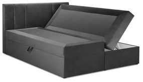 Letto boxspring grigio scuro con contenitore 200x200 cm Afra - Mazzini Beds
