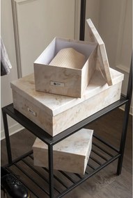 Scatole in set con coperchio/decorative beige in cartone 3 pz 31x47x15,5 cm Inge Paper Laminate – Bigso