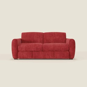 Kaleo Divano letto moderno con materasso H17 cm - in raffinato tessuto impermeabile T26 rosso vivo