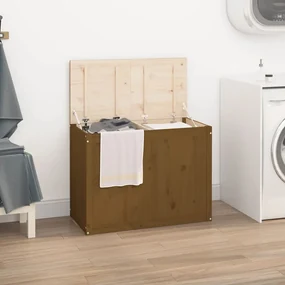Contenitore Per Bucato Ambra 88,5x44x66 Cm Legno Massello Pino /