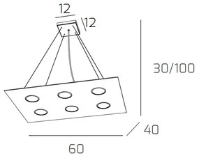 Sospensione Moderna Area Metallo Bianco Metallo 6 Luci Gx53