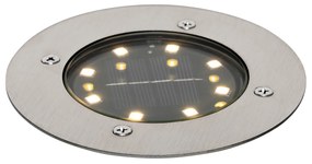 Faretto da terra moderno in acciaio con LED integrato IP65 solare - Terry