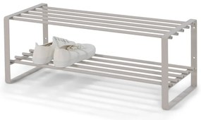 Scarpiera grigio tortora in metallo 70x29x27 cm Rex – Spinder Design